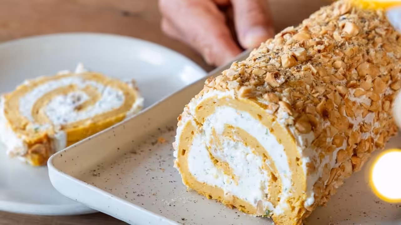 bûche salée au potimarron et au chèvre bûche salée au potimarron et au chèvre