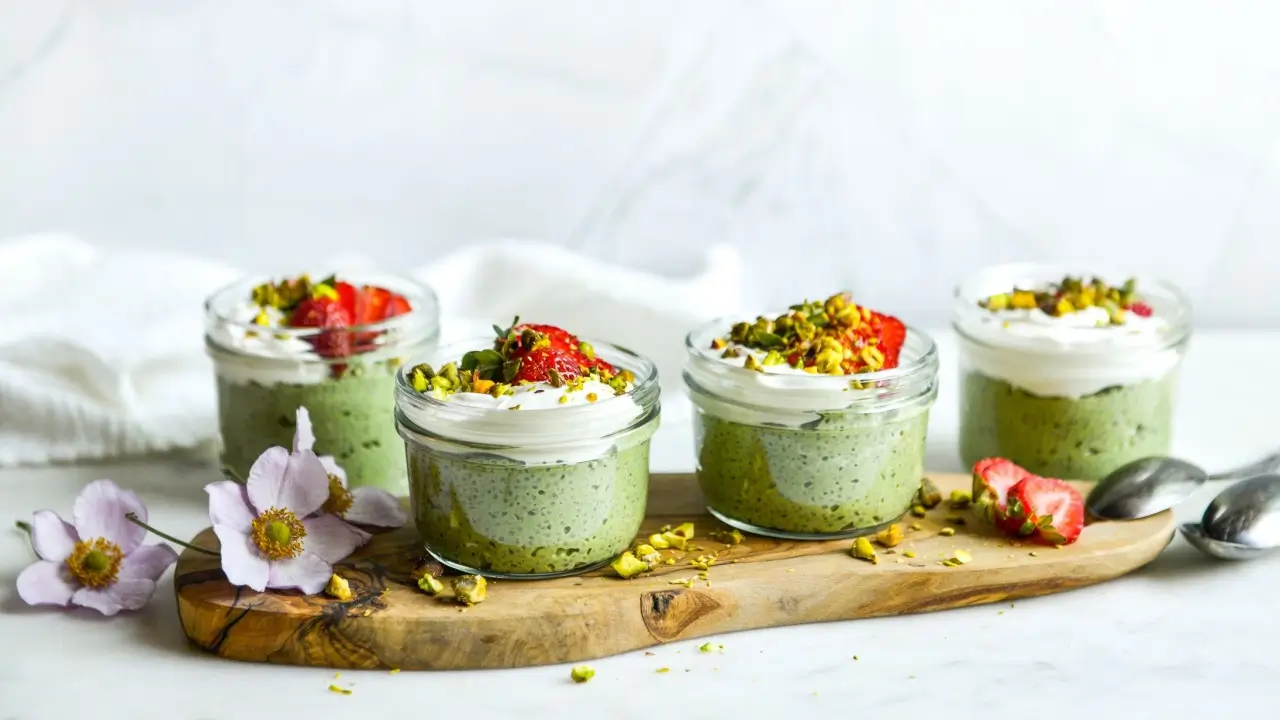 matcha chia pudding