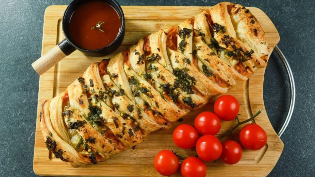 tresse feuilletée tomate-mozzarella