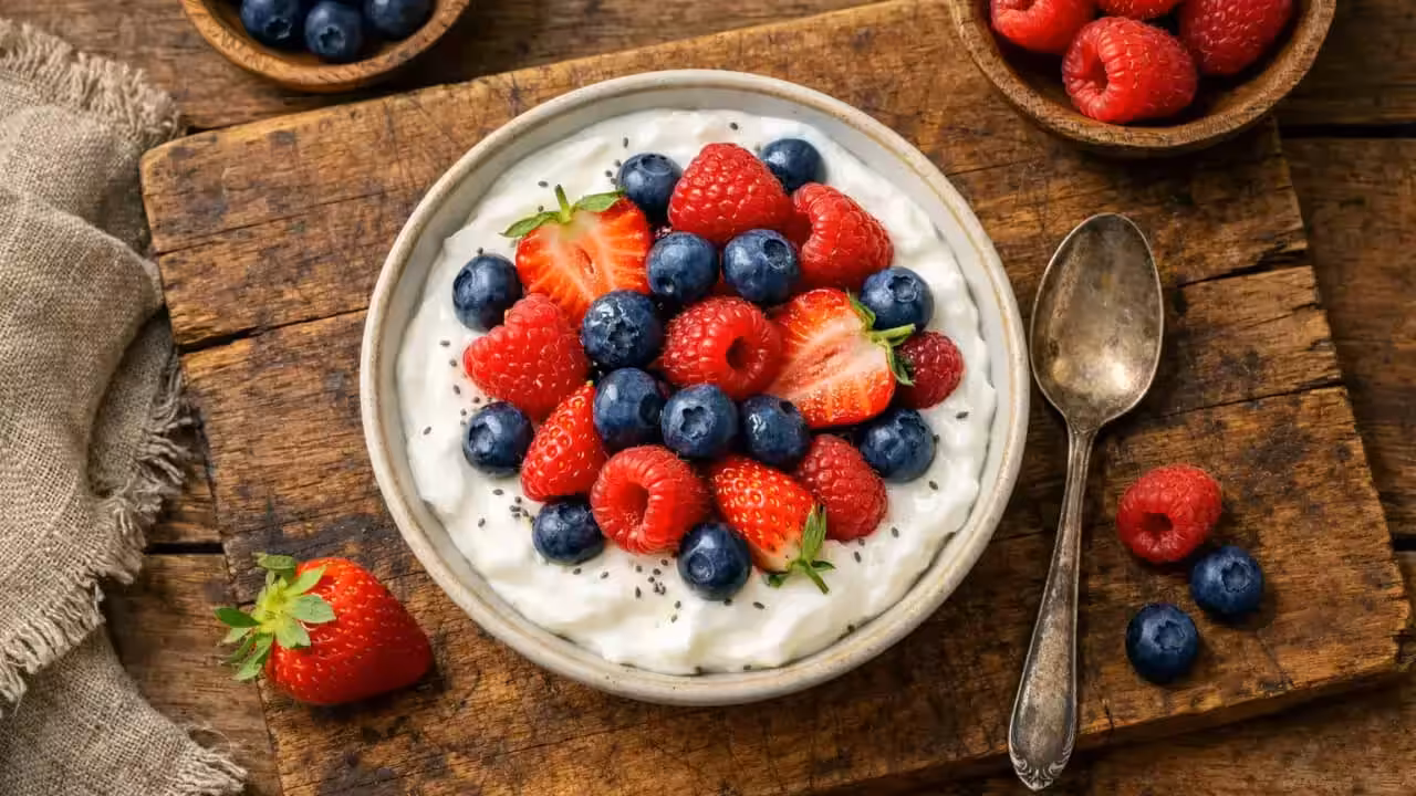 Bowl protéiné au skyr et fruits rouges