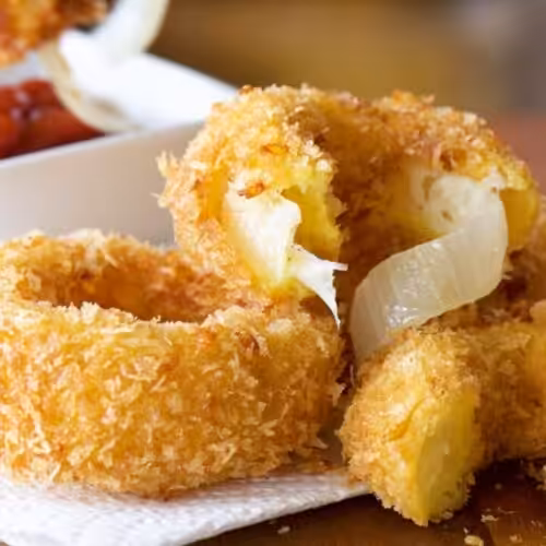 rondelles d’oignon à la mozzarella