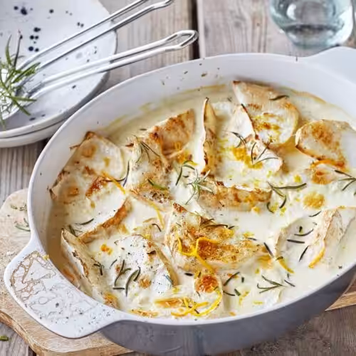 céleri-rave rôti à la crème citronnée