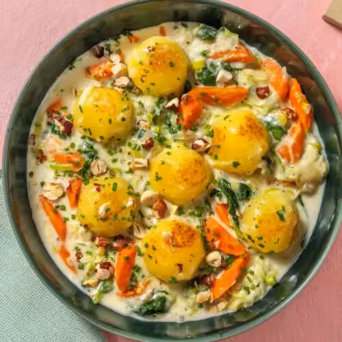 mini knödel épinards crème noisettes