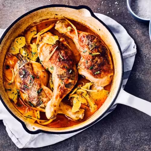 poulet braisé à l’orange et romarin