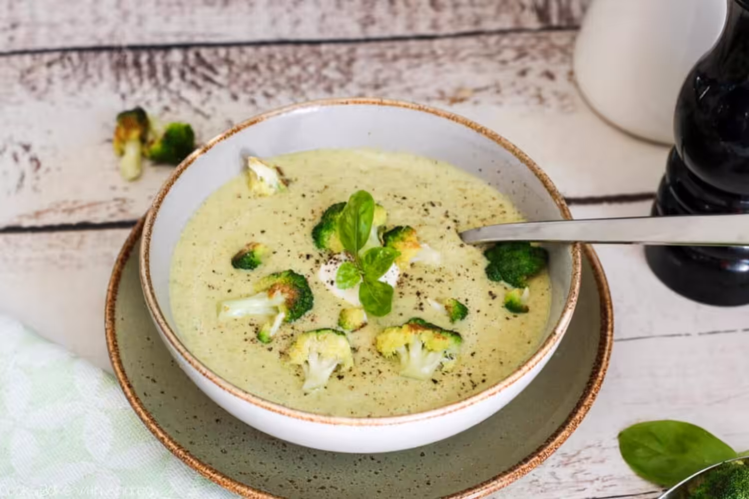 soupe crémeuse au brocoli et fromage frais