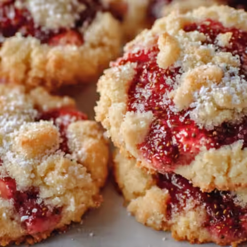 Biscuits crumble aux fraises