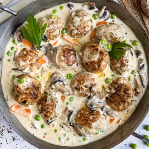 Boulettes suédoises sauce crème aux champignons