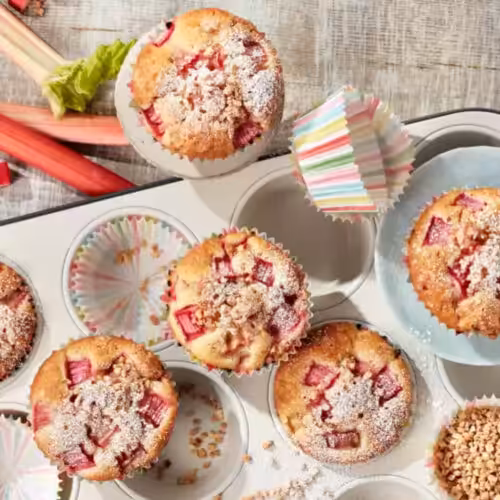 Muffins à la rhubarbe