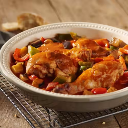 Poulet basquaise rôti au four