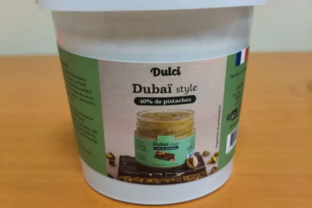 Rappel produit - Pâte à tartiner Dulci dubaï Style 40 % pistache
