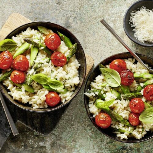 Risotto aux asperges et tomates