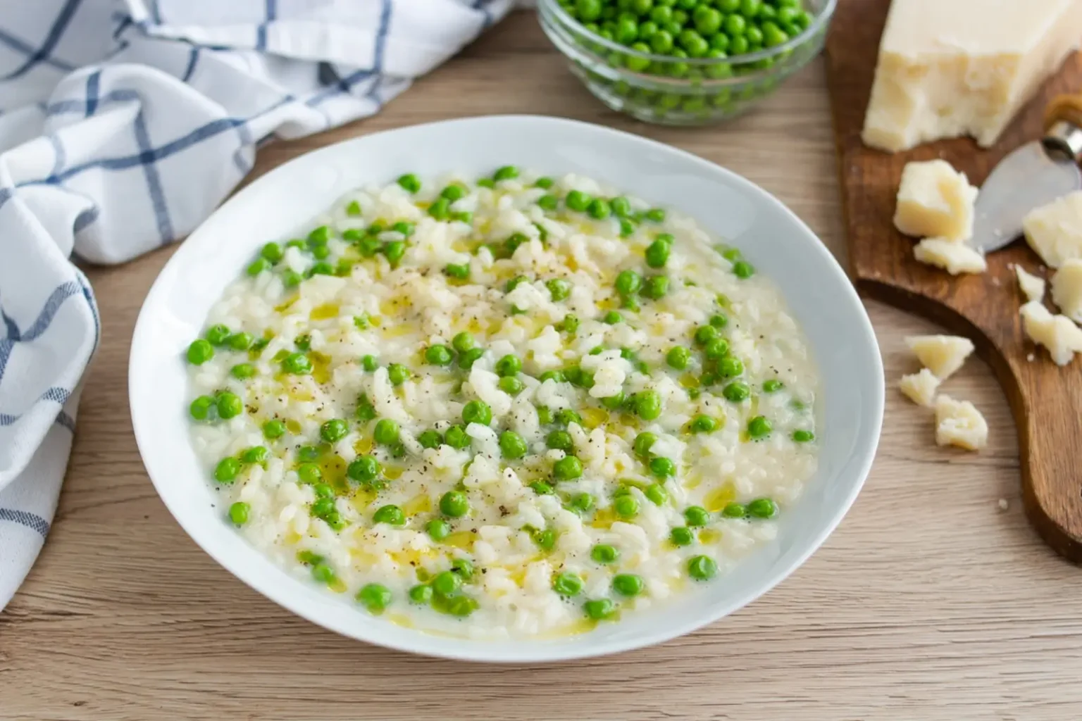Risotto printanier aux petits pois, poireau et champignons : ça sent bon le printemps ! Risotto printanier aux petits pois, poireau et champignons