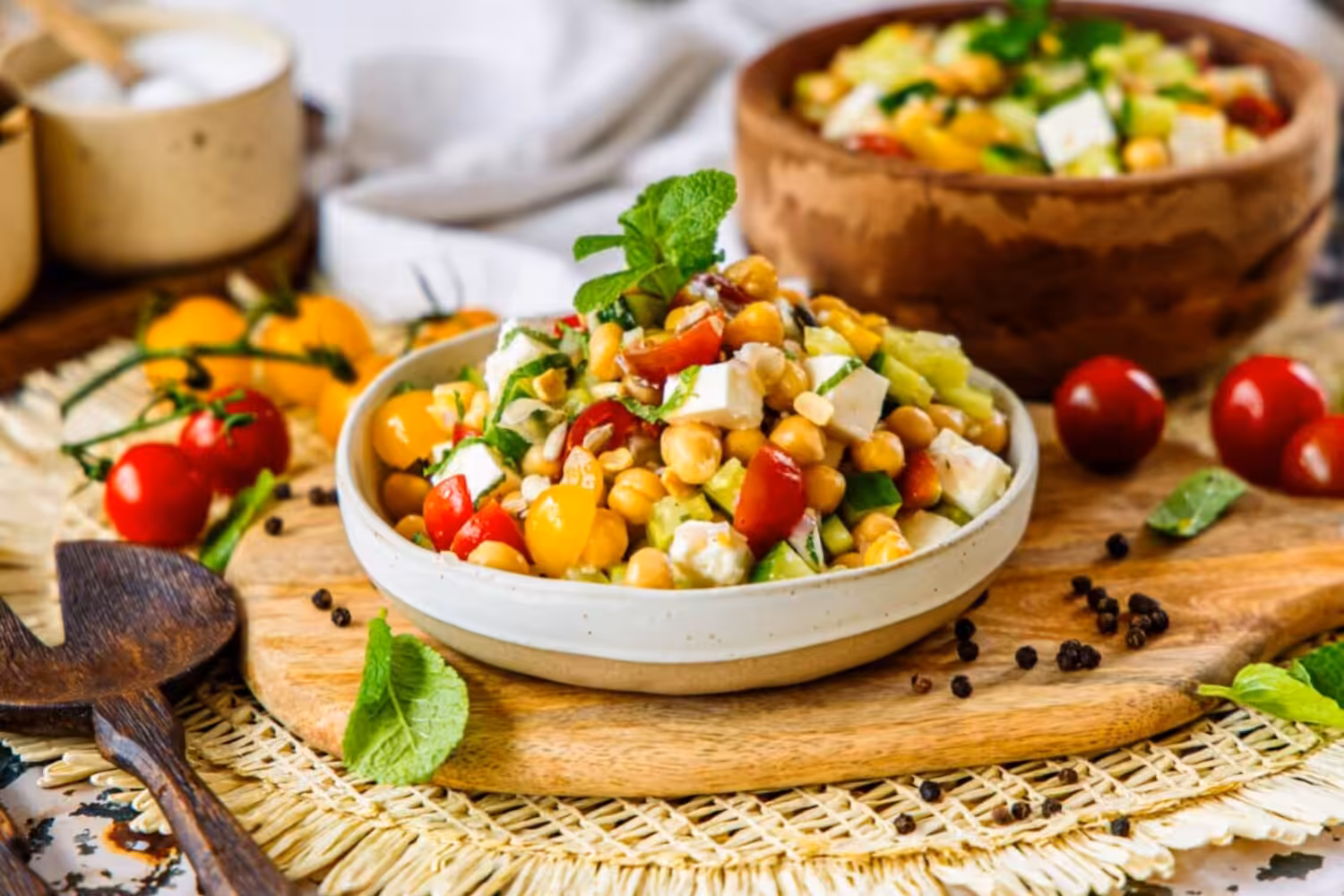 Avec cette salade de pois chiches, feta et concombre, je n’ai plus rallumé le four pendant des semaines Salade pois chiches feta concombre