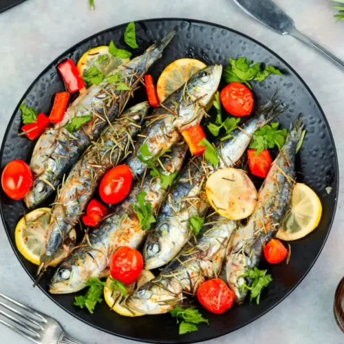 Sardines fraîches au four au citron et aux herbes