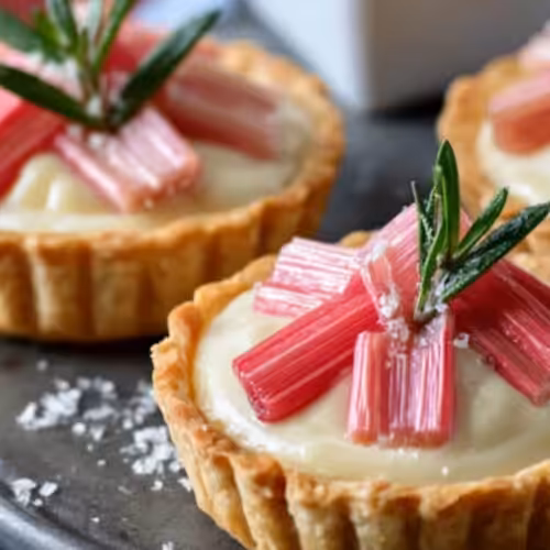 Tartelettes à la rhubarbe et crème pâtissière