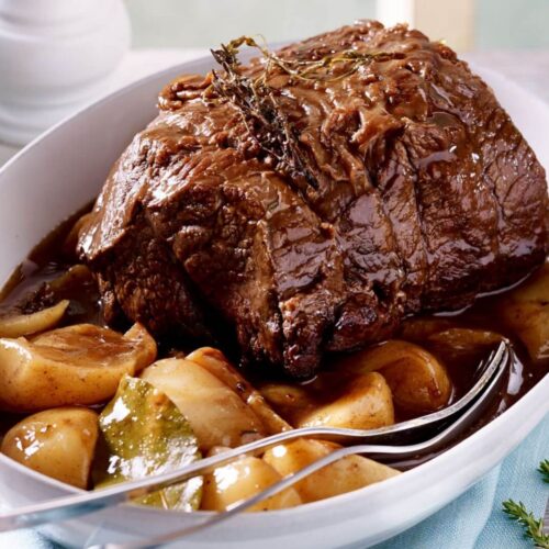 Veau rôti aux navets