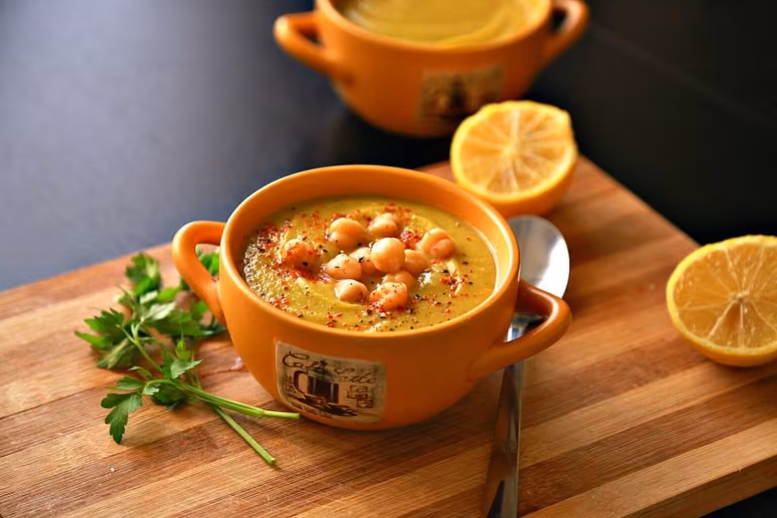 Velouté pois chiches-carottes au cumin
