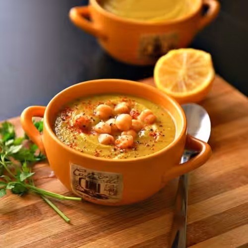 Velouté pois chiches-carottes au cumin