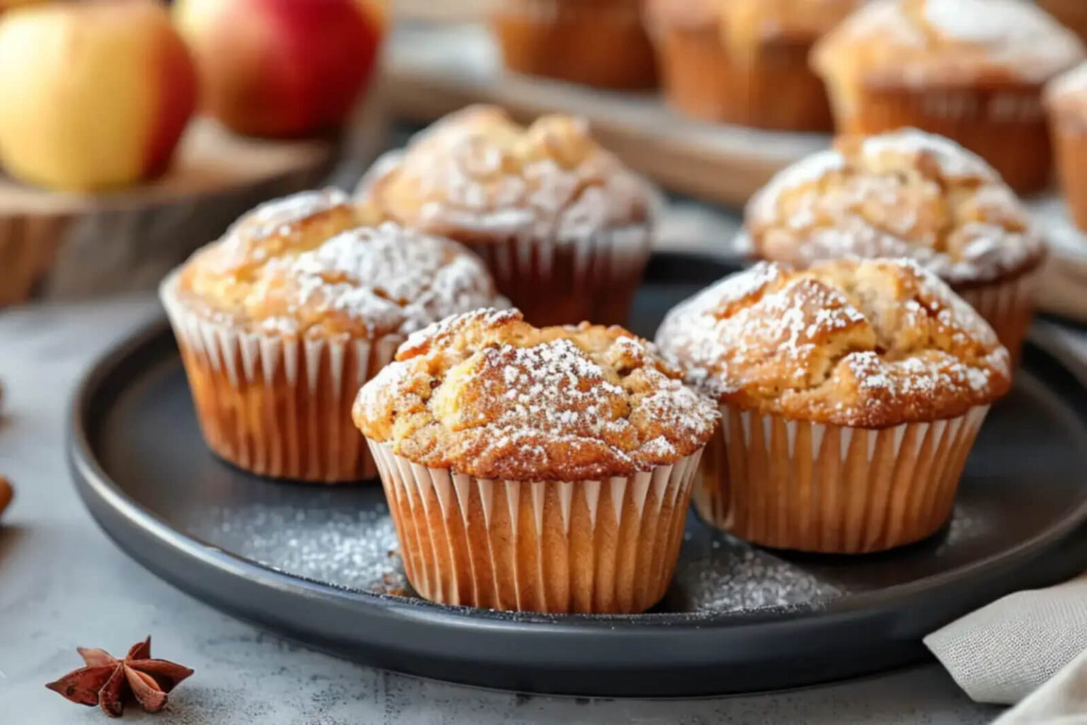 Muffins aux pommes maison : une mie moelleuse et un dessus croustillant à la cannelle muffins aux pommes