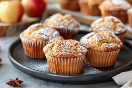 Muffins aux pommes maison : une mie moelleuse et un dessus croustillant à la cannelle muffins aux pommes