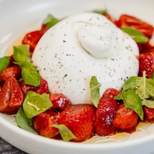 Burrata aux Fraises et Framboises recette