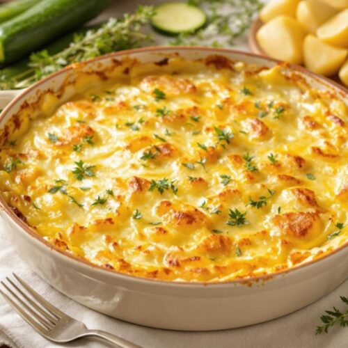 Gratin dauphinois aux courgettes et comté