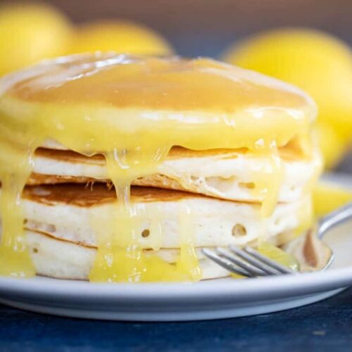 Pancakes nappés de lemon curd