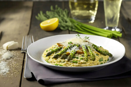 Risotto aux asperges et filet de poulet