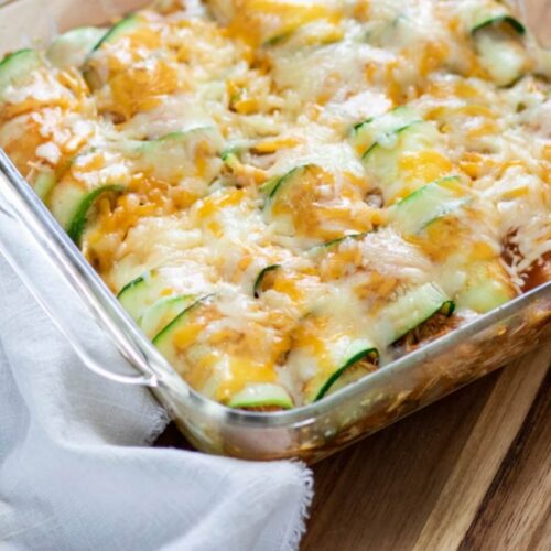 Rouleaux de courgettes au four