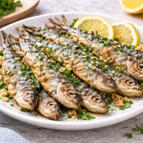 Sardines frites à l'ail et au citron