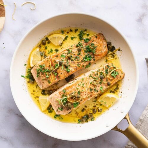 Saumon à la meunière au citron et aux câpres