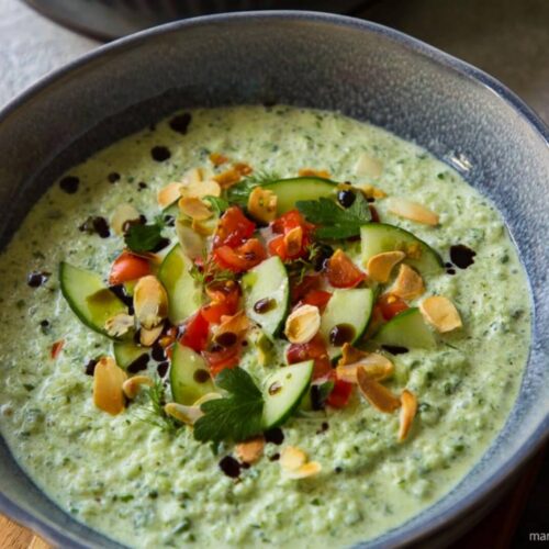 Soupe froide de concombre yaourt et menthe