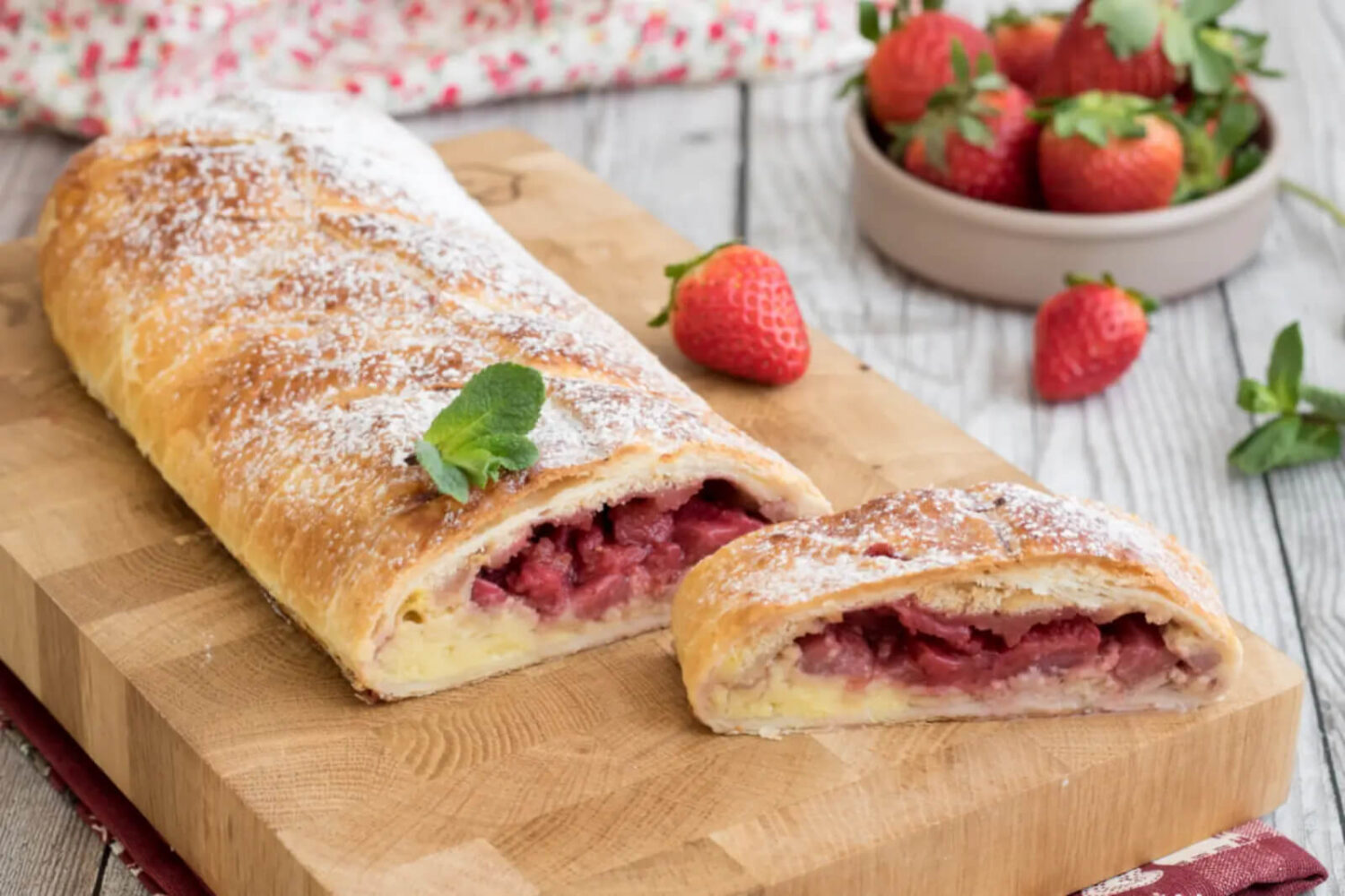 Strudel aux fraises feuilleté : le dessert croustillant prêt en moins de 40 minutes Strudel aux fraises à la pâte feuilletée