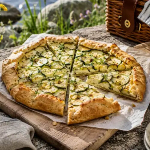 Tarte rustique aux courgettes et fromage frais