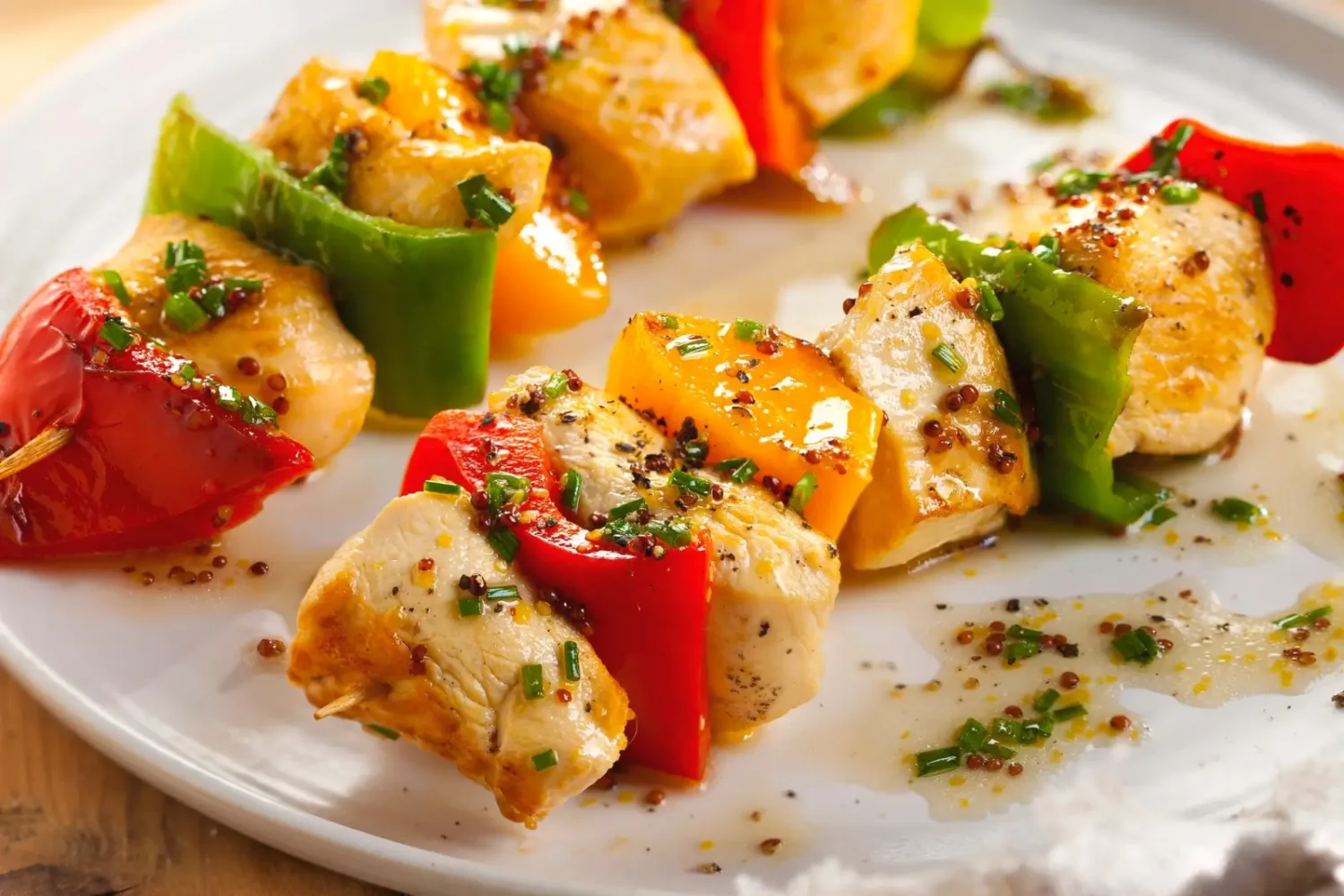 brochettes de poulet aux poivrons