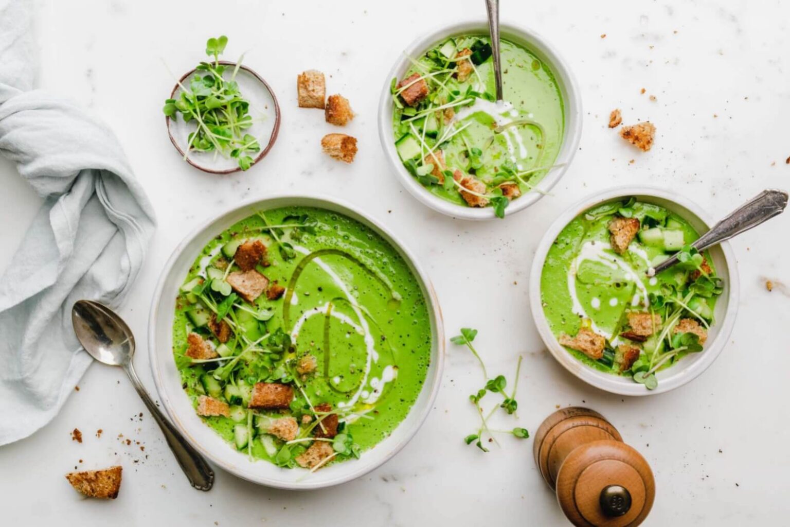 Gaspacho vert : la soupe froide ultra fraîche de l’été gaspacho vert