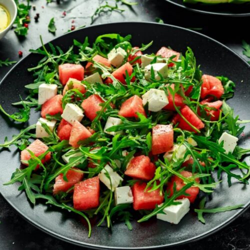 salade de pastèque à la roquette et feta