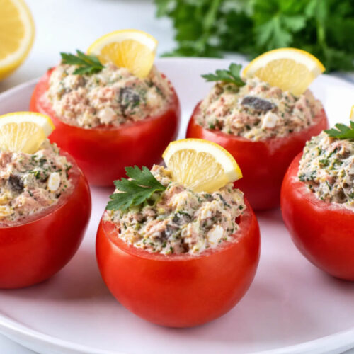 tomates froides farcies au sardines et citron