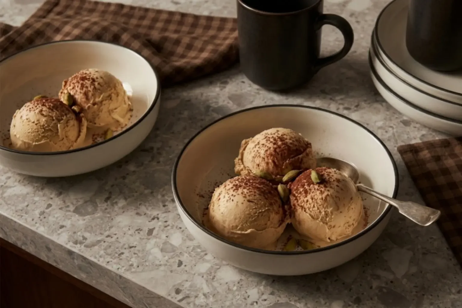 Glace moka à la cardamome