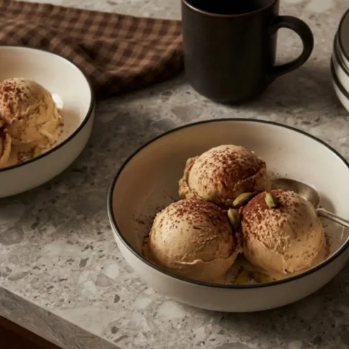 Glace moka à la cardamome