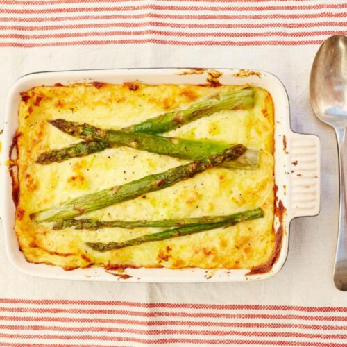 Gratin de cabillaud aux asperges vertes