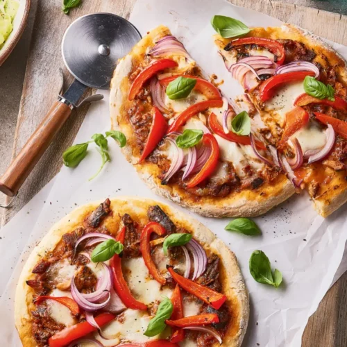 Pizza au pain plat aux sardines