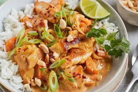 Poulet à la sauce cacahuète : un plat gourmand prêt en 30 minutes Poulet à la sauce cacahuète