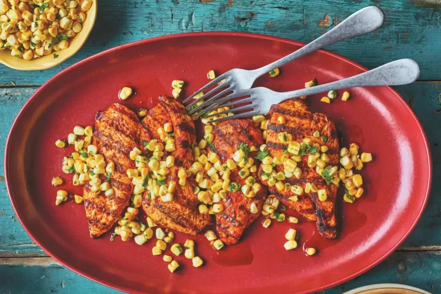 Poulet cajun grillé à la salsa de maïs