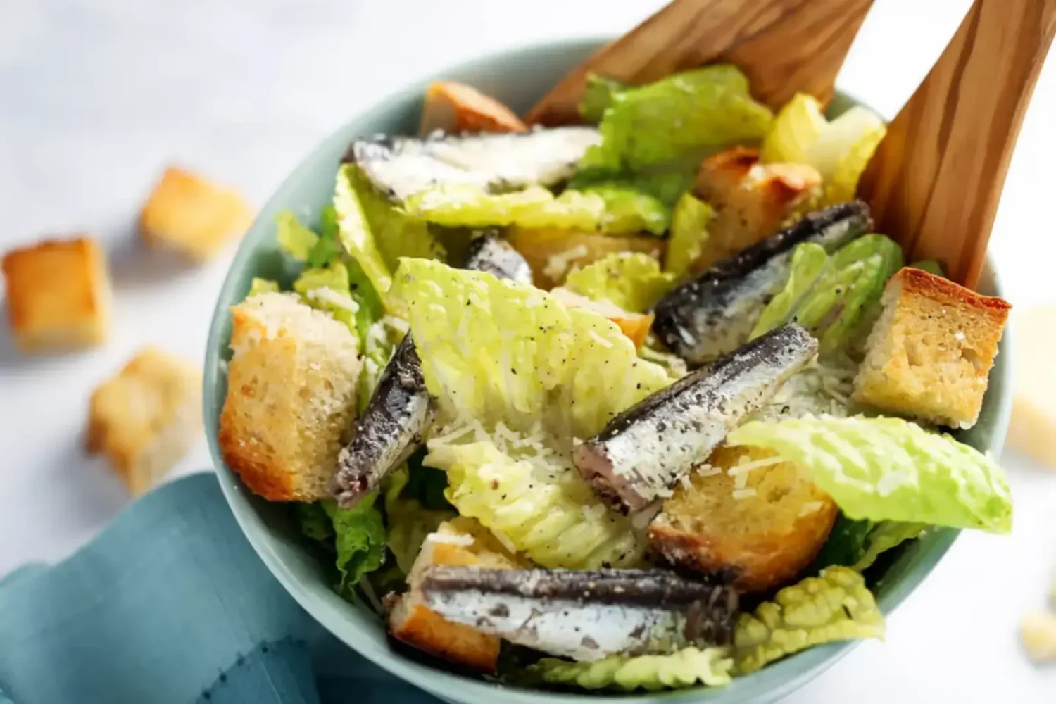 Salade césar aux anchois blancs