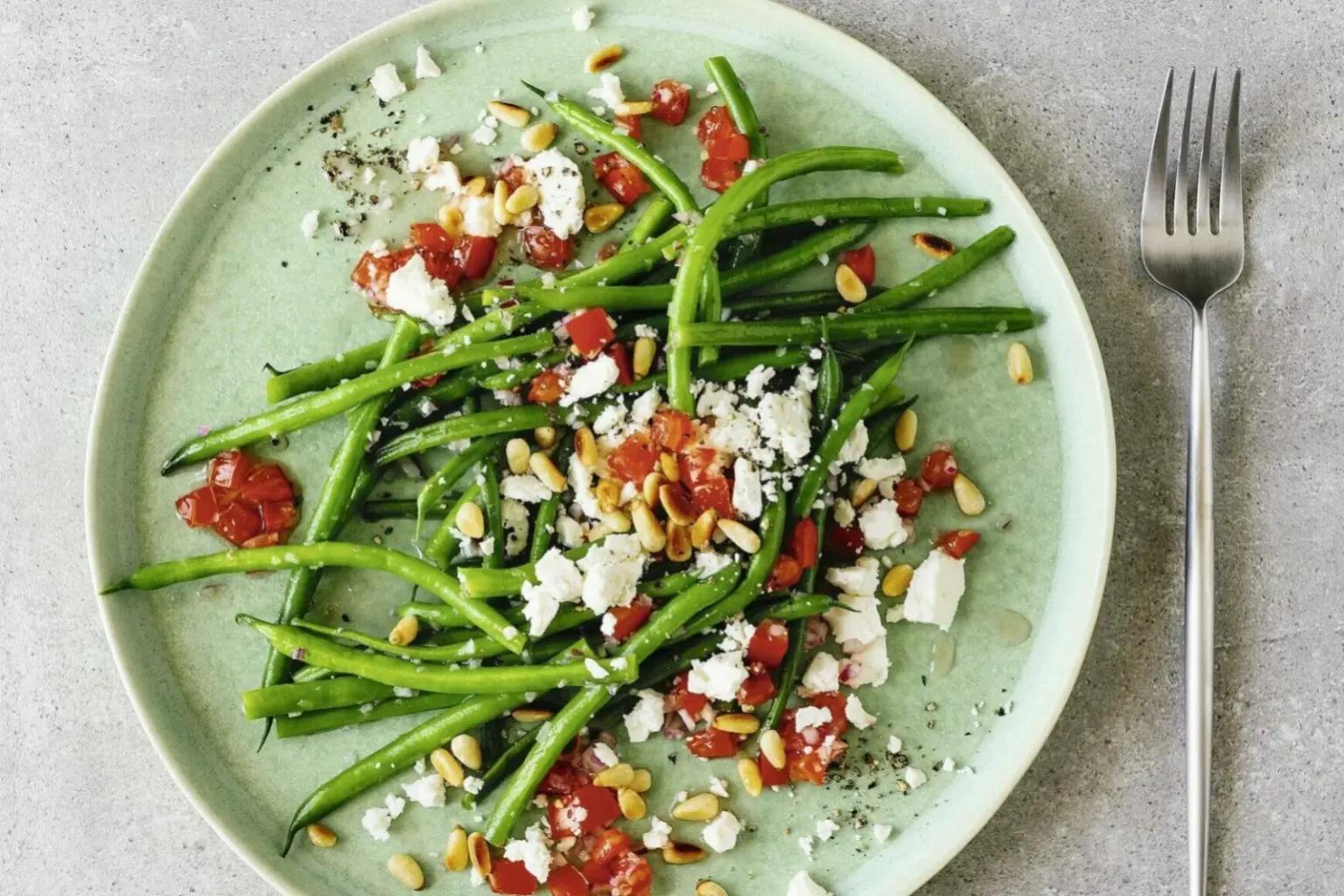 Salade de haricots verts à la méditerranéenne