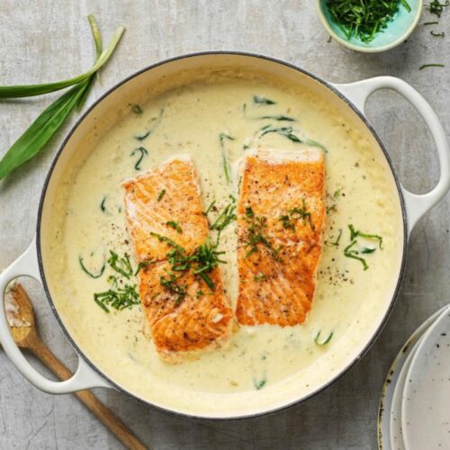 Saumon à la crème d'ail des ours