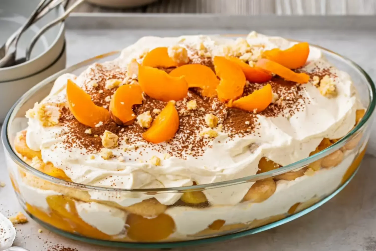 Tiramisu aux pêches : le dessert frais et ultra fondant qui fait sensation tout l’été Tiramisu aux pêches