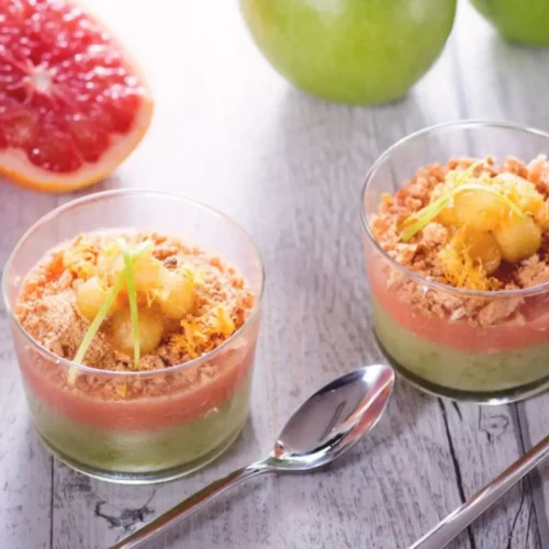 Verrines aux pommes et pamplemousse