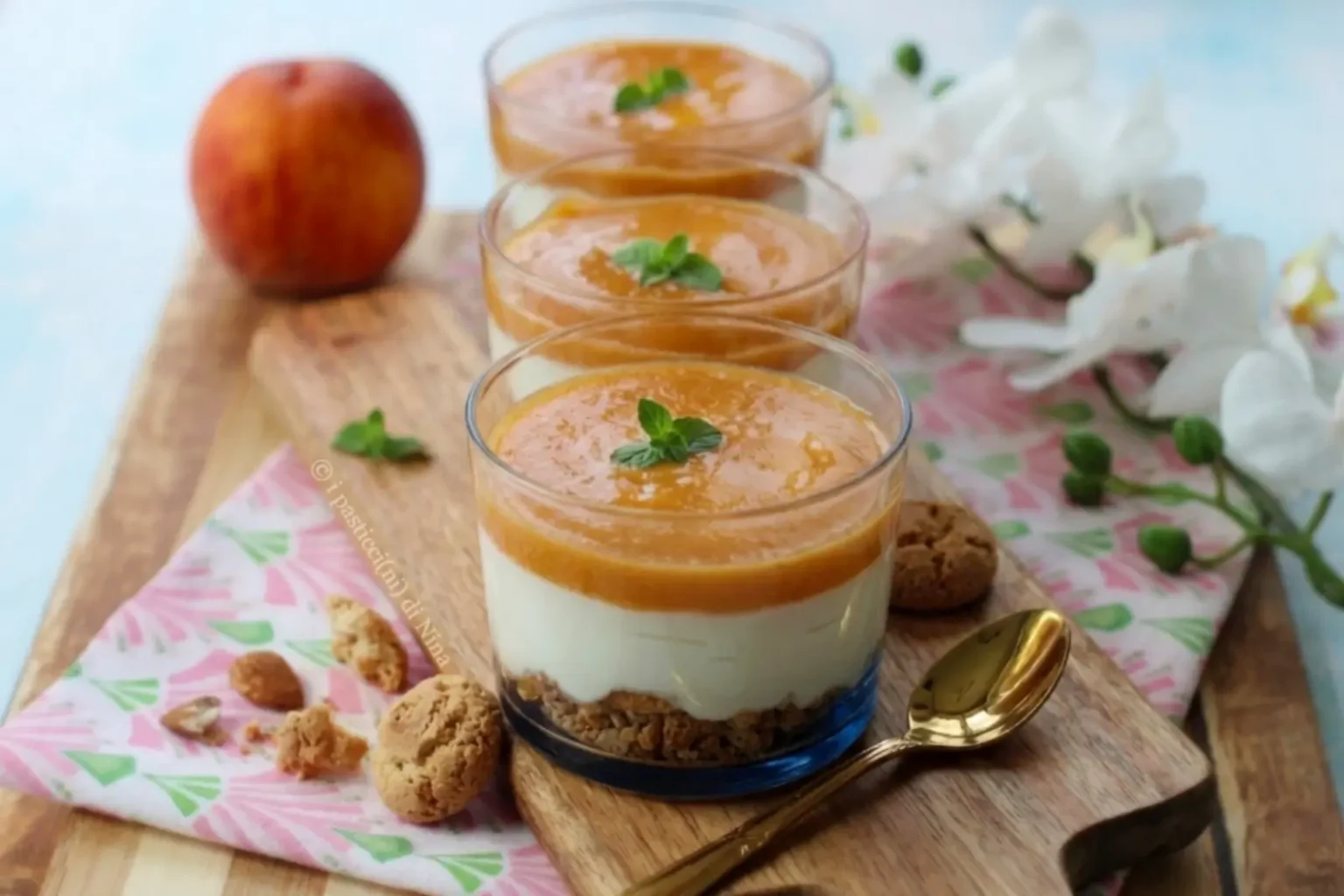 Verrines mousse à la pêche